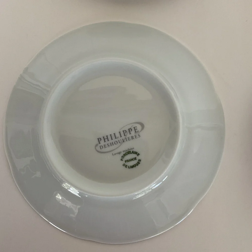 Limoges France set of Philippe Deshoulières Merchants Row Cocktail Plates NWT
